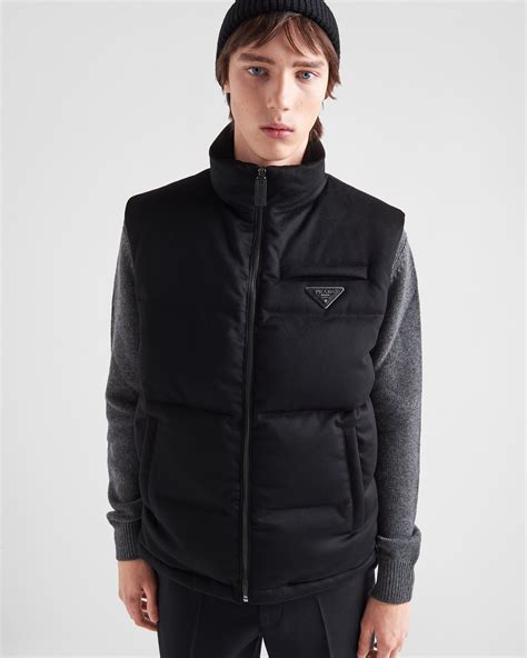 prada puffer vest|Prada black cropped puffer jacket.